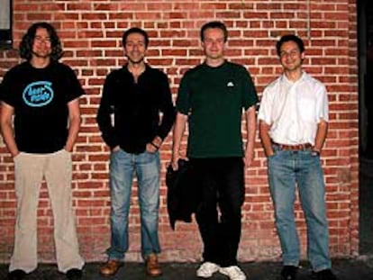 Manolo Soler, Alejandro Gil, Eduardo Bustillo y David Caeiro, en San Francisco.