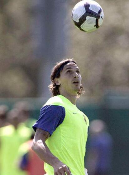 Ibrahimovic, en un entrenamiento.