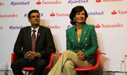 Ana Bot&iacute;n, presidenta de Banco Santander, y Francisco Mora, rector de la universidad polit&eacute;cnica de Valencia y vicepresidente de la red Emprendia.