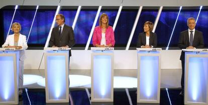 Los candidatos a lehendakari el debate electoral organizado por ETB.
