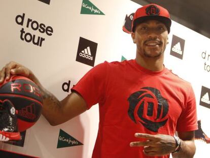 Derrick Rose, durante la rueda de prensa