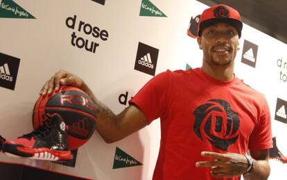 Derrick Rose, durante la rueda de prensa