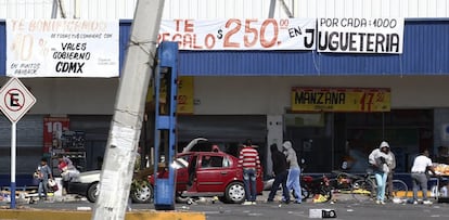 Supermercado de Actopan, no Estado de Hidalgo, depois da onda de saques.