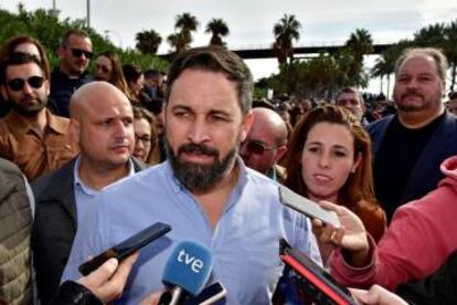Vox leader Santiago Abascal commented on the ERE ruling during a visit to Almería.