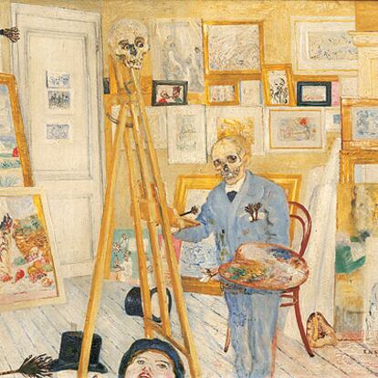 Uno de los cuadros de James Ensor expuestos en Salamanca.