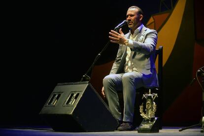 El cantaor malagueño Alfredo Tejada, en el festival del Cante de las Minas.