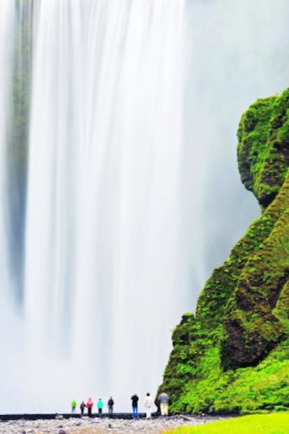 Cascada de Skogafoss, en Islandia.