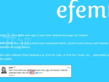 Efemr elimina los tuits en horas o minutos