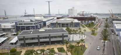 Vista aérea de la Zona Franca de Cádiz.