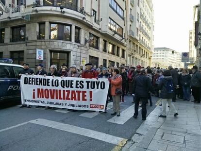 Manifestación de jubilados en defensa del sistema de pensiones.