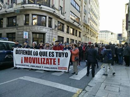 Manifestaci&oacute;n de jubilados en defensa del sistema de pensiones.