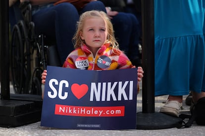 Una niña asiste a un mitin de Nikki Haley en Georgetown (Carolina del Sur) el pasado jueves.