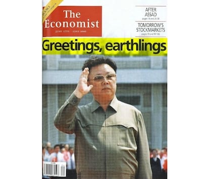 El 17 de junio de 2000 la portada estaba dedicada al excéntrico líder norcoreano Kim Jong-Il. "Saludos, terrícolas"