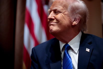 El presidente de Estados Unidos, Donald Trump, este miércoles en la Casa Blanca.