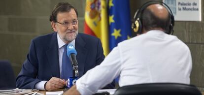 Mariano Rajoy durante la entrevista que ha concedido a la cadena Cope.