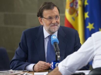 Mariano Rajoy durante la entrevista que ha concedido a la cadena Cope.