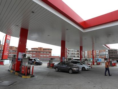 Una gasolinera en Huesca.