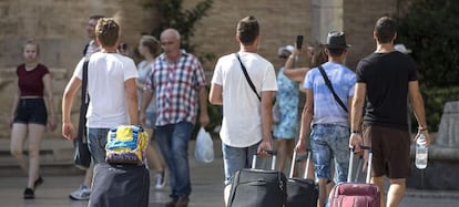 Turistas en el centro de Valencia.