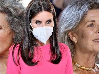 Andie MacDowell, la reina Letizia y Carolina de Mónaco presumiendo de canas este 2021.