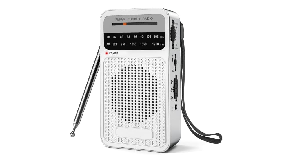 Radio portátil con recepción de largo alcance.