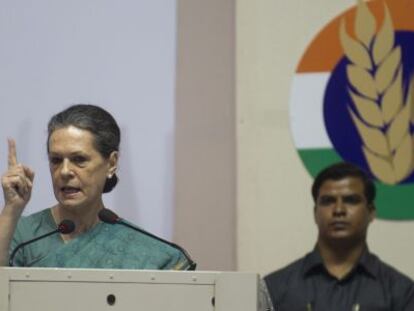 Sonia Gandhi, en su discurso al lanzar el programa.