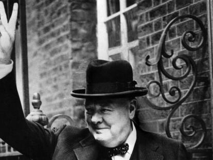 Winston Churchill, en Downing Street (Londres) en 1943.