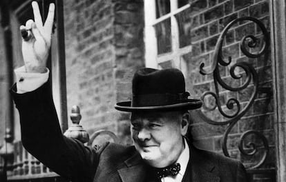 Winston Churchill, en Downing Street (Londres) en 1943.