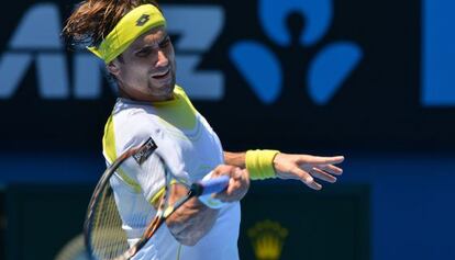 David Ferrer durante el partido.