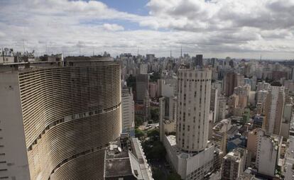 Vista a&eacute;rea do centro de S&atilde;o Paulo.