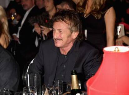 El ex marido de Madonna, Sean Penn, durante el recital de la reina del pop en Miami.