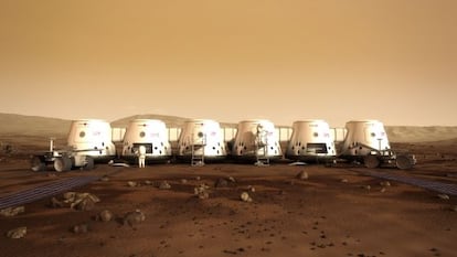 Una ilustración de la colonia marciana de 'Mars One'.