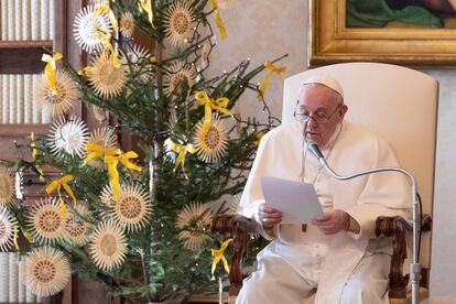 El papa Francisco, este miércoles durante una audiencia en el Vaticano.