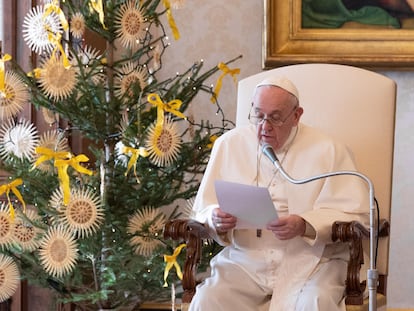 El papa Francisco, este miércoles durante una audiencia en el Vaticano.