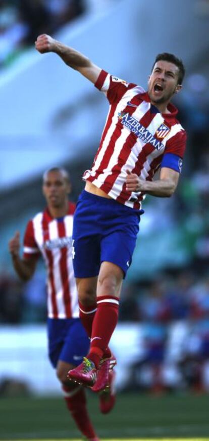 Gabi celebra un gol del Atlético