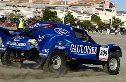 El coche de Josep María Serviá, a su llegada a la playa de Castellón.