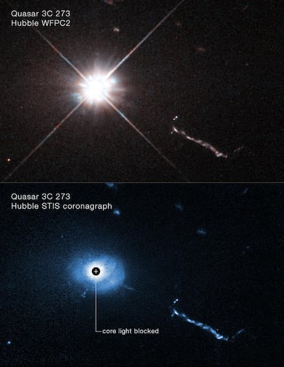 Imagen del Hubble del Quasar 3C 273