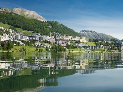 Vista de la localidad alpina de Saint Moritz, situada en el valle suizo de la Engadina.