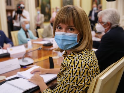 La ministra de Educación y Formación Profesional, Pilar Alegría, en la Conferencia Sectorial de Educación el miércoles.