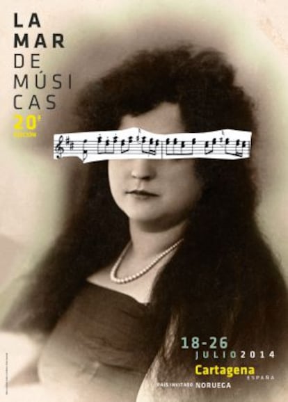 Cartel para la XX edición de La mar de Músicas, obra de Carmen Calvo.