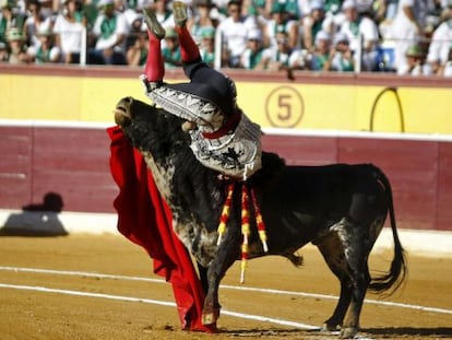 Morante de la Puebla fue corneado en Huesca el 10 de agosto.