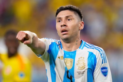 Gonzalo Montiel, durante la final de la Copa América de fútbol