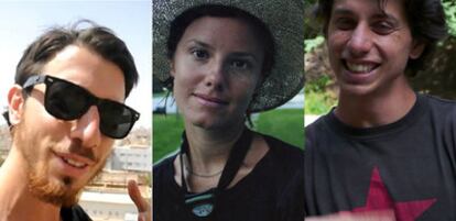 Foto de archivo de Shon Meckfessel,  Sarah Shourd y Joshua Fattal, los tres senderistas estadounidenses detenidos en Irán