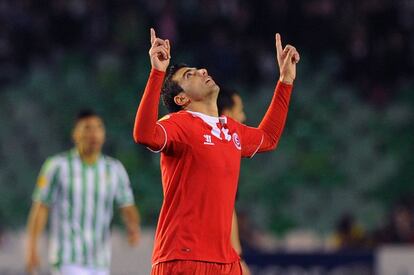 jose Antonio Reyes celebra su gol en el partido. 