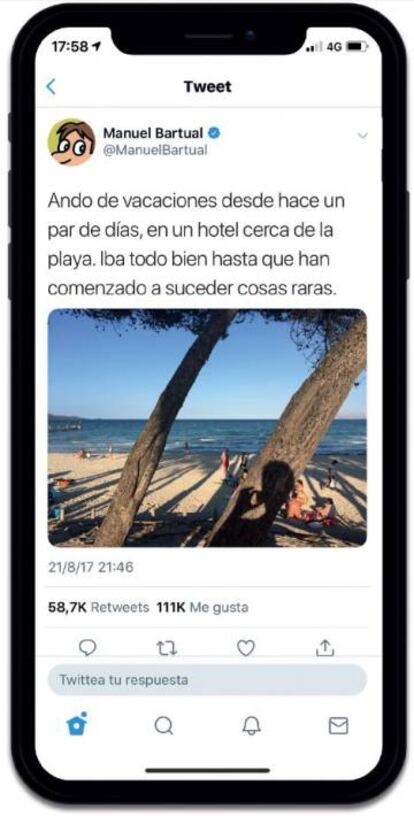 El principio del hilo de Twitter que Manuel Bartual (@ManuelBartual) consiguió viralizar en agosto de 2017.