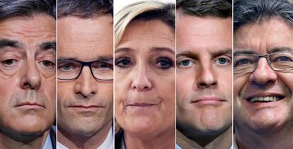 Un fotomontaje con los candidatos de la primera vuelta de las elecciones francesas.