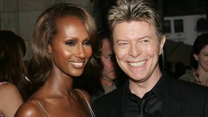 David Bowie y su esposa Iman, juntos en 2005.