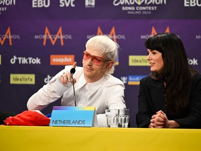 Joost Klein, representante de Países Bajos, durante la rueda de prensa de este jueves, posterior a la segunda semifinal de Eurovisión 2024.