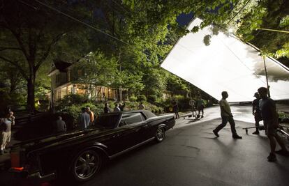 Un momento del rodaje en Georgia de la película 'Pesadillas'. 