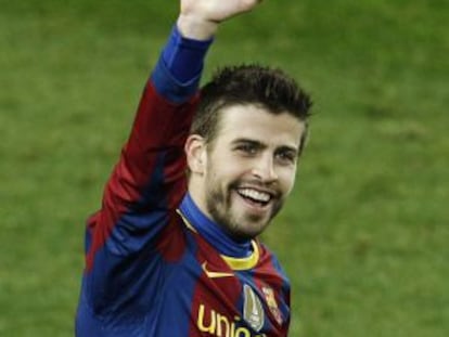 Piqué celebra el 5-0 del 2011.
