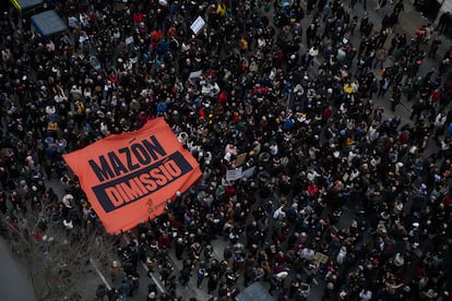 Manifestación para exigir la dimisión de Mazón, el sábado en Valencia.